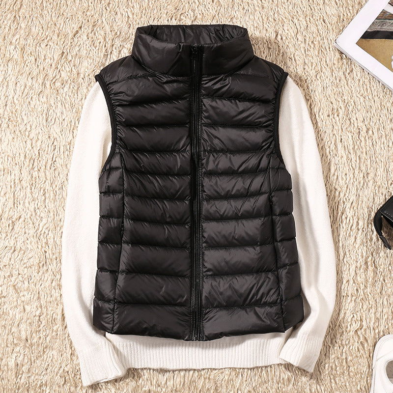 Tiffany | Women’s Lightly Padded Outdoor Vest – Sleeveless Full Zip Gilet with Stand Collar