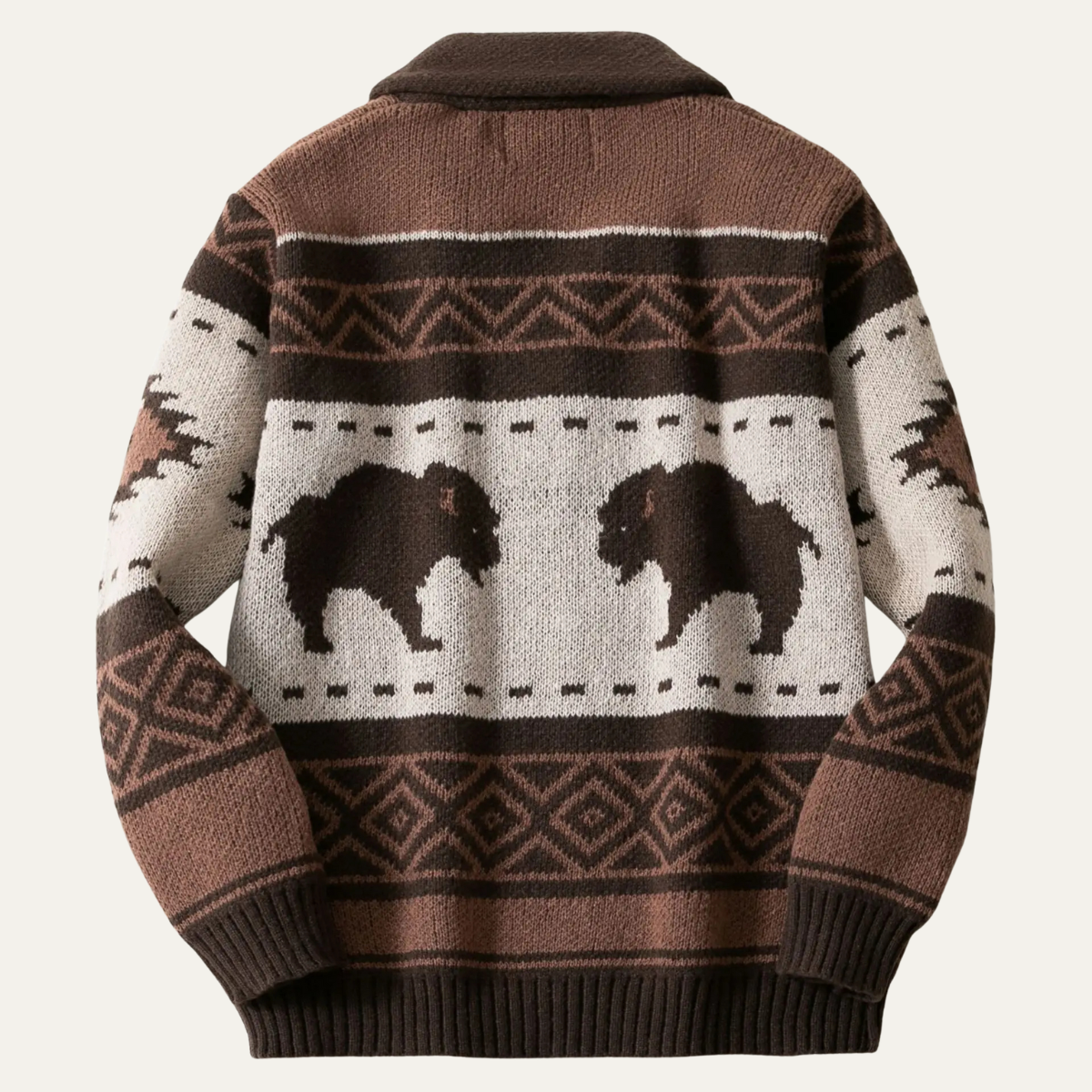 The St Andrews Men's Retro Buffalo Print Winter Cardigan