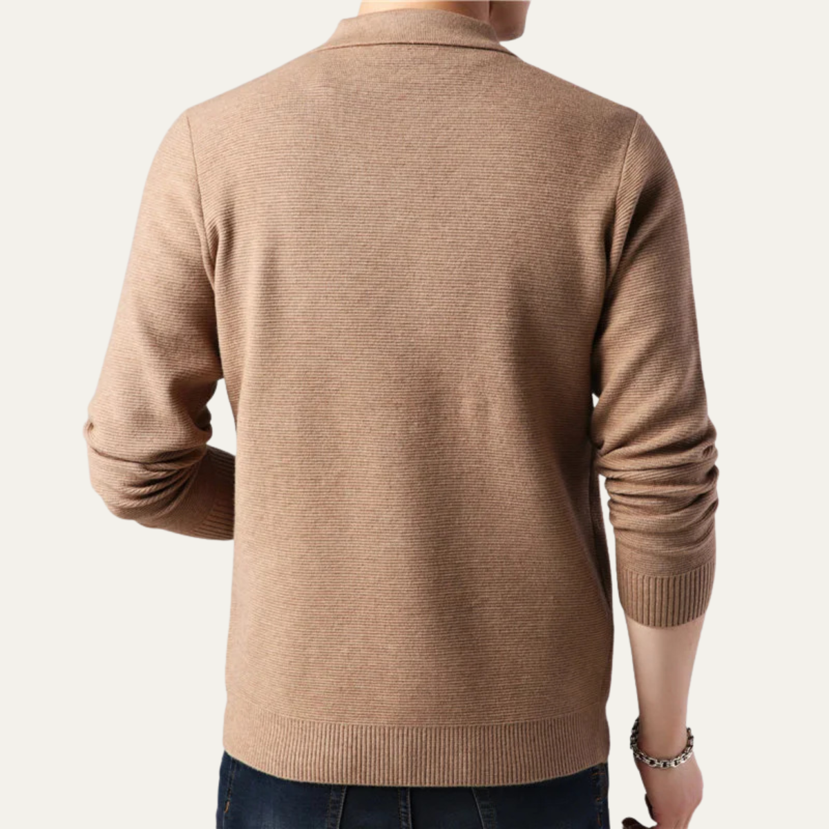 The Skye Men's Knit Button Cardigan with Turn Down Collar