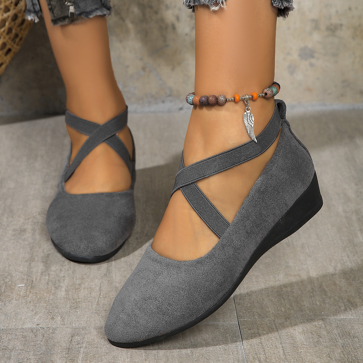 Palloma | Women’s Criss-Cross Strap Ballerina Comfort Shoes – Lightweight Casual Walking Flats