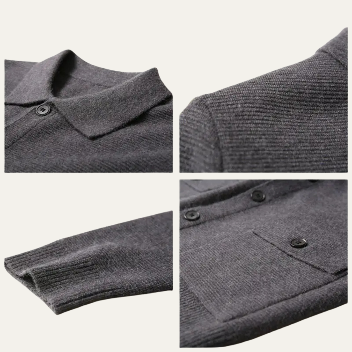 The Skye Men's Knit Button Cardigan with Turn Down Collar