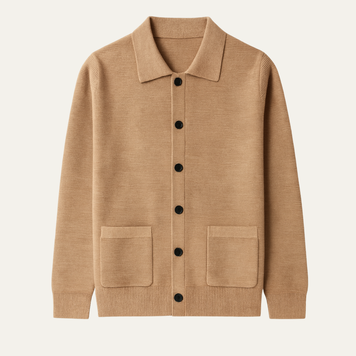 The Skye Men&#39;s Knit Button Cardigan with Turn Down Collar