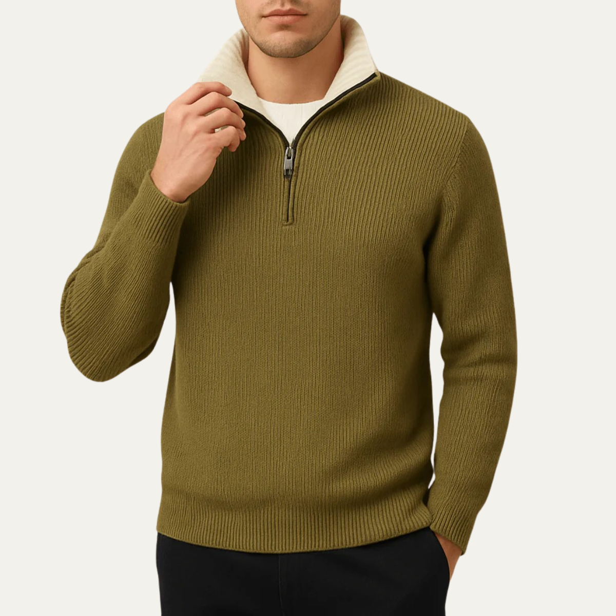 The Wendover Men's Quarter Zip Knitted Jumper