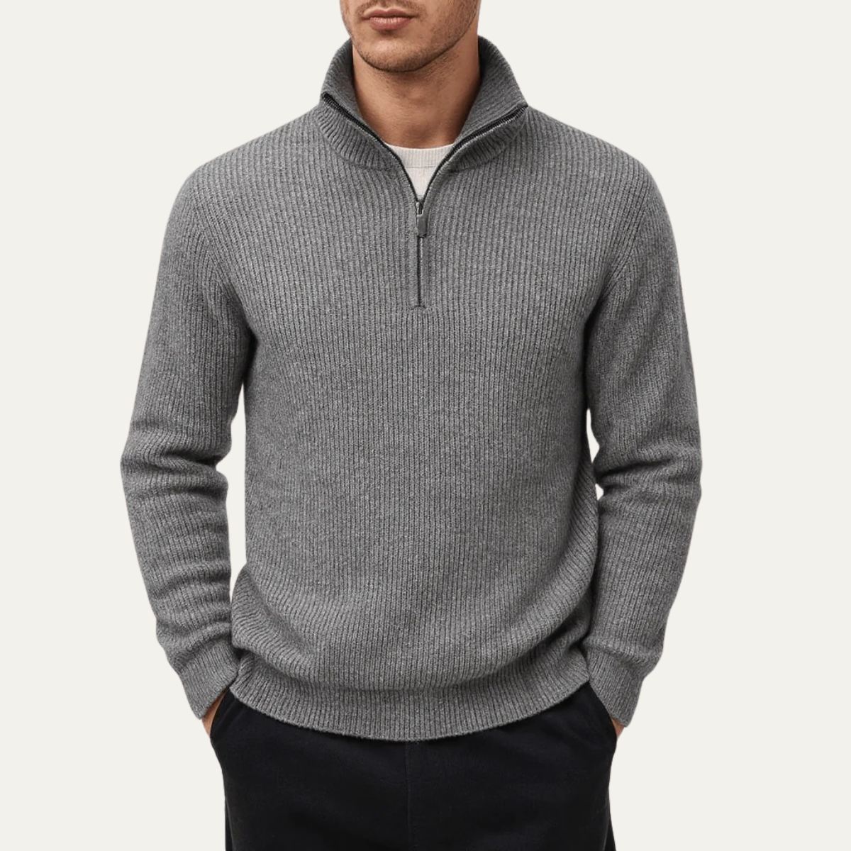 The Wendover Men's Quarter Zip Knitted Jumper