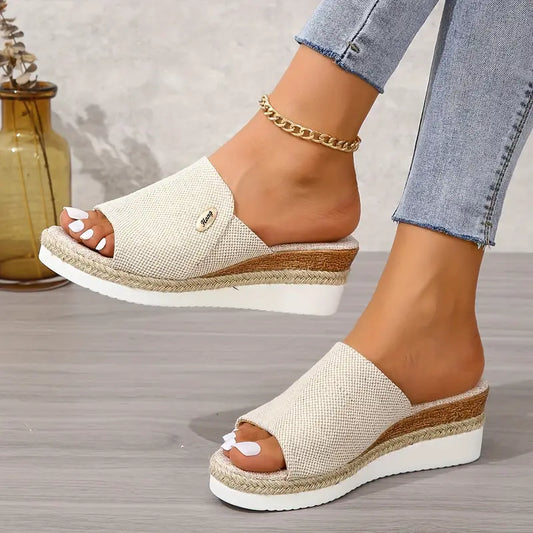 Persephone | Women's Stylish Woven Wedge Slippers with Comfortable Platform Sole