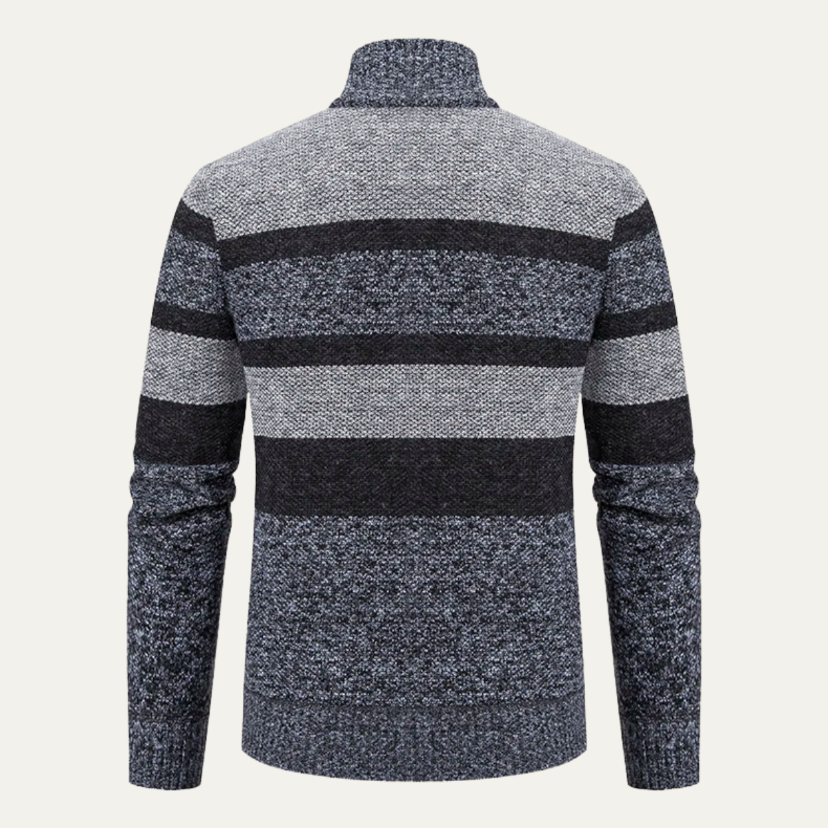 The Viareggio Men’s Knit Warm Striped Zip Cardigan