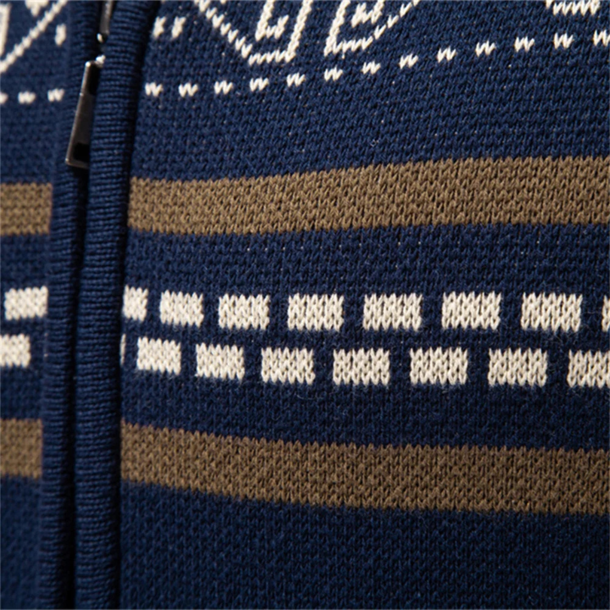 The Chepstow Men's Patterned Knit Zip Up Winter Cardigan
