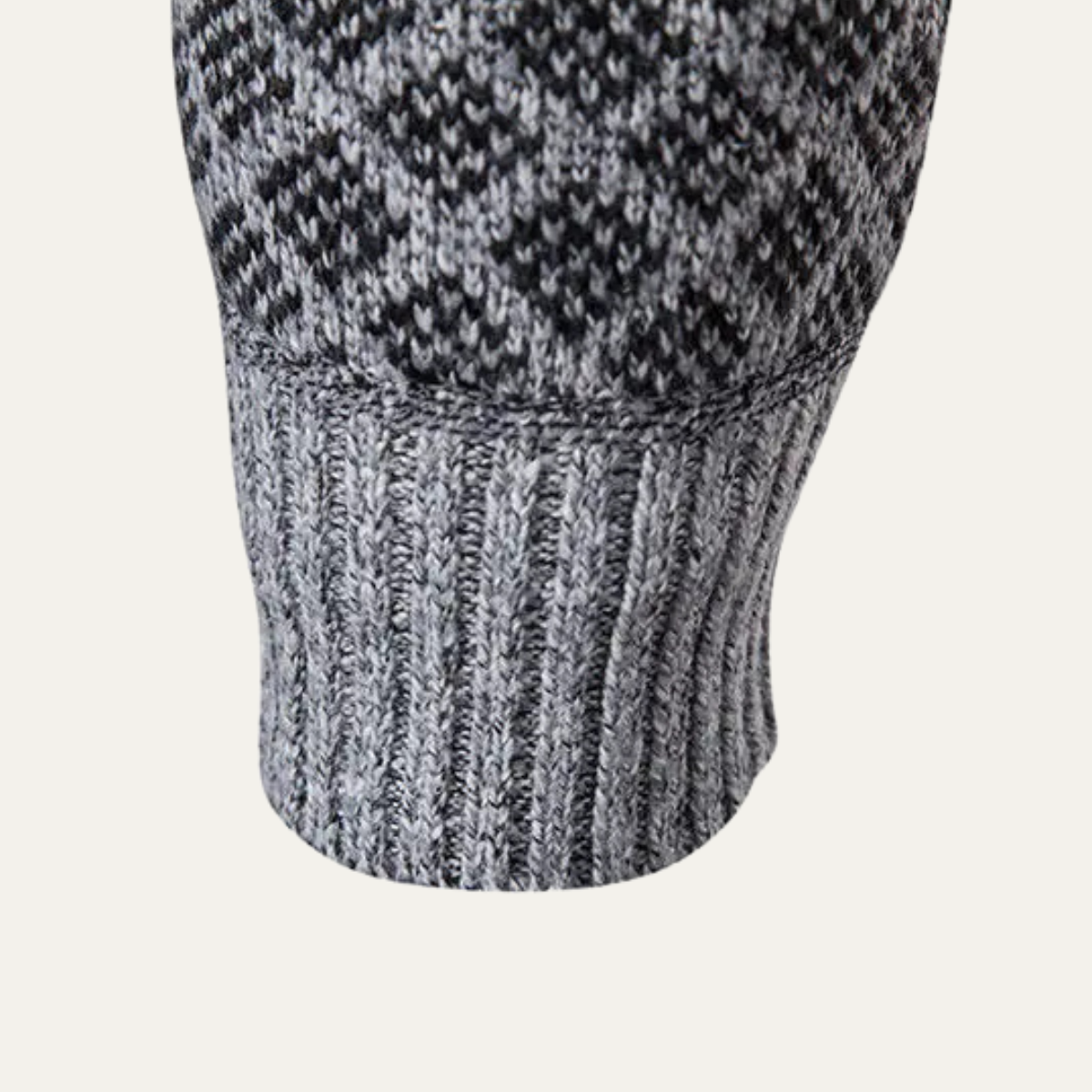 The Bibbona Men’s Knitted Diamond Pattern Zip Up Cardigan