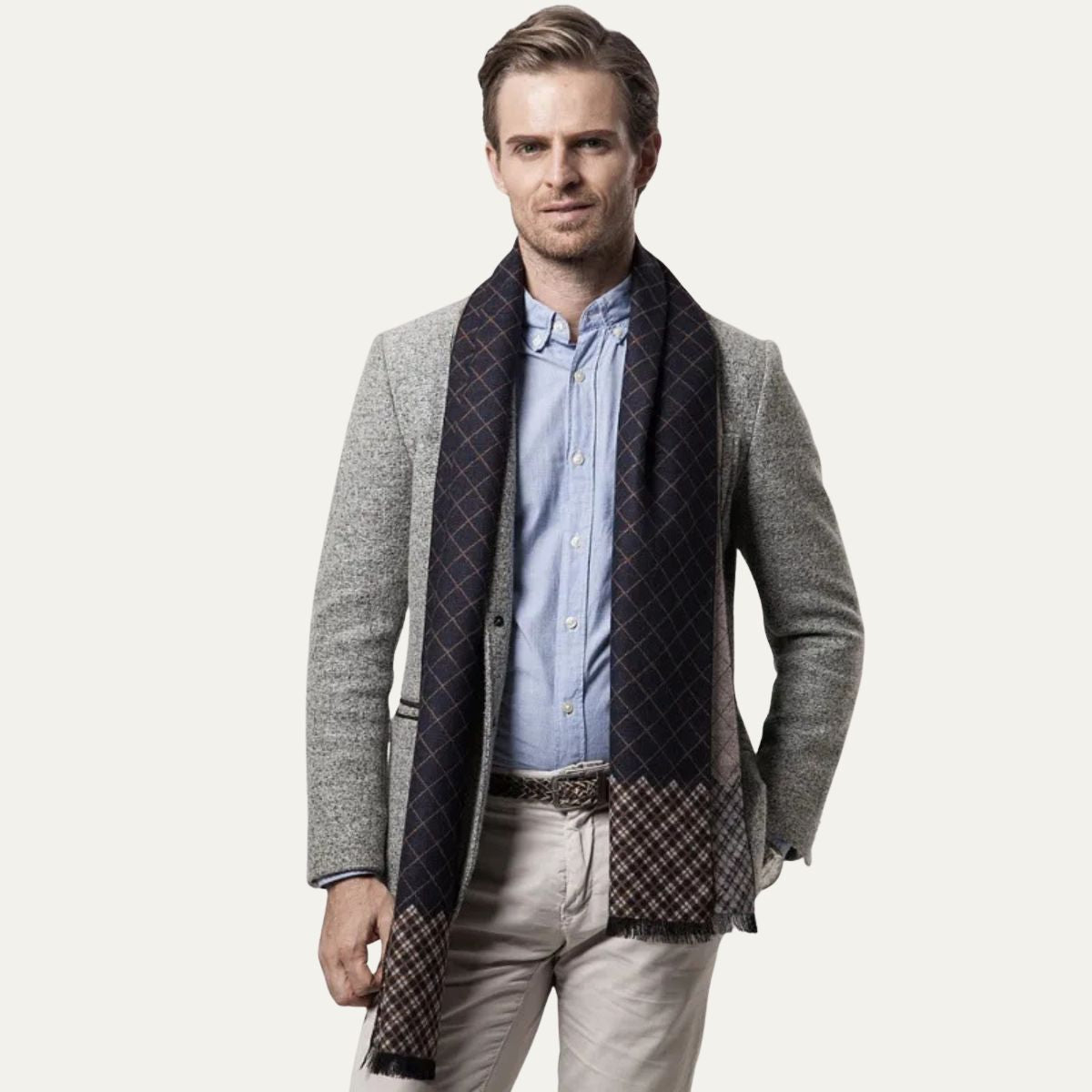 The Champs Élysées Cashmere Merino Scarf for Men - Black