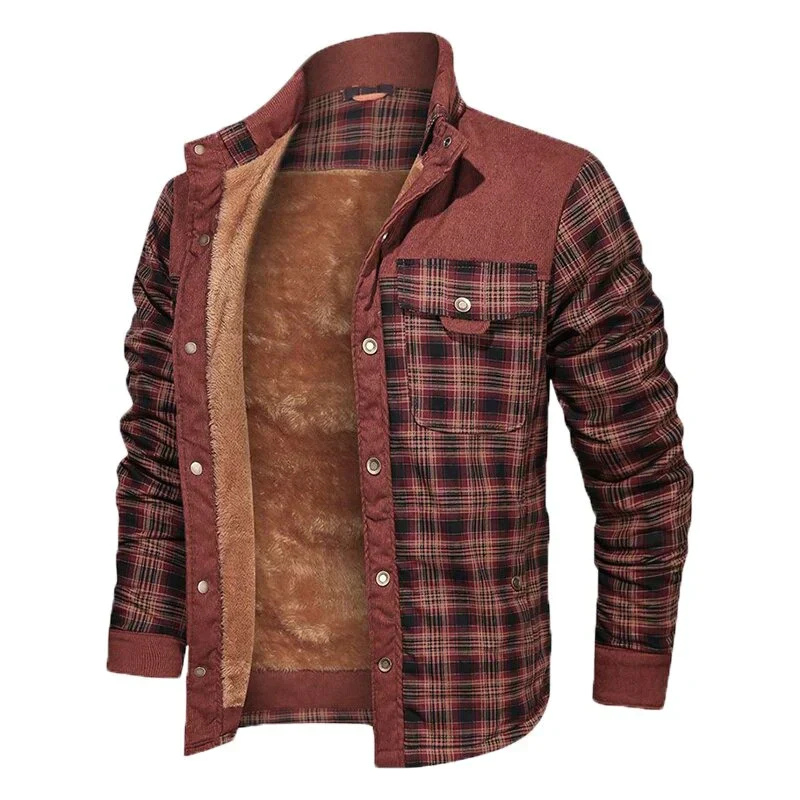 Gideon | Men’s Plaid Shirt Jacket with Warm Fleece Lining