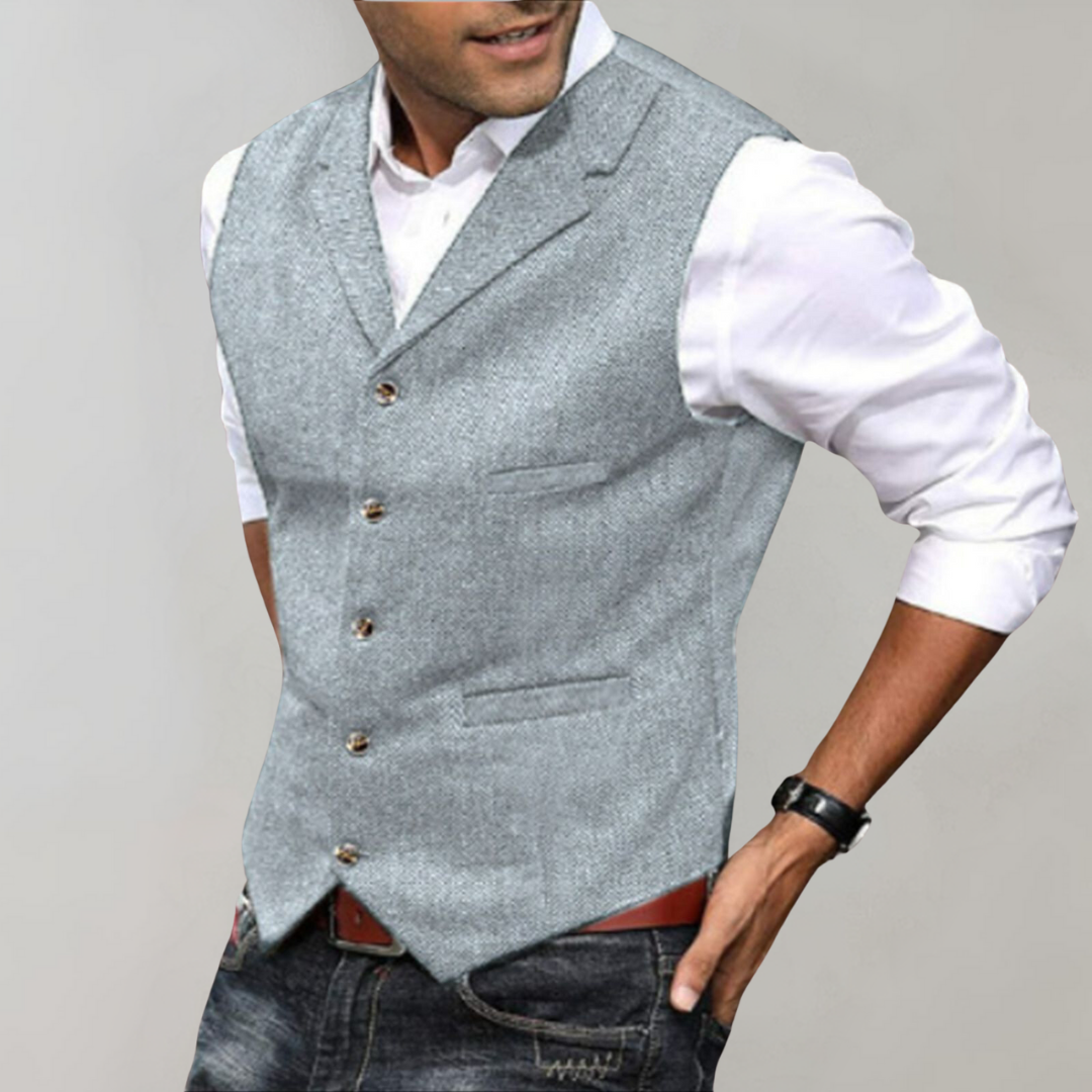 Bennett | Men’s Elegant Suit Waistcoat with Buttons, Classic Vest for Business & Leisure