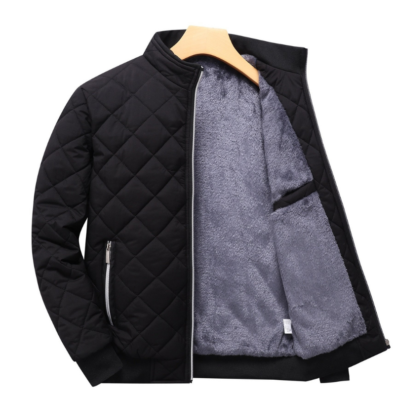 Callum | Men’s Quilted Fleece Jacket with Full Zip & Stand-Up Collar