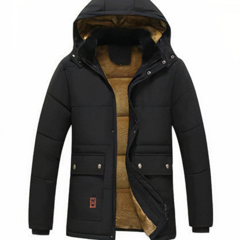 Renato | Men’s Warm Fleece Lined Parka with Removable Fur Hood