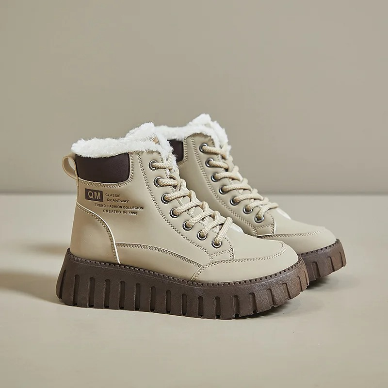 Constance | Women's Robust Platform Fleece-Lined Lace-Up Winter Ankle Boots – Waterproof & Warm