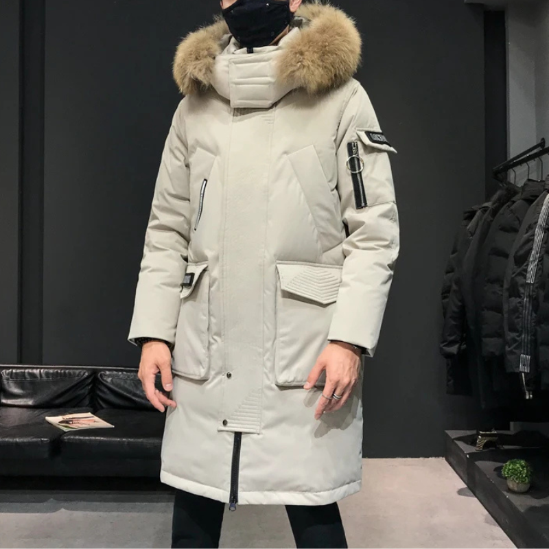 Clemens | Men's Winter Coat with Faux Fur Hood and Multiple Pockets