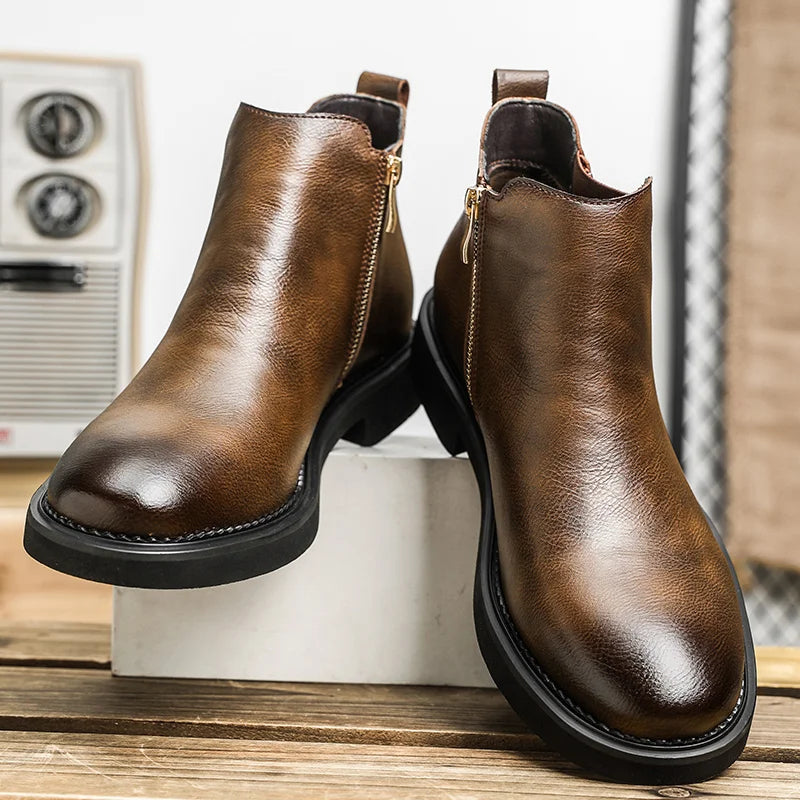 The Catania Men's Chelsea Vintage Leather Ankle Boots