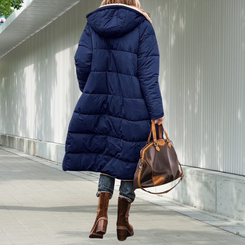 Regina | Women’s Long Padded Winter Coat with Hood & Fleece Lining