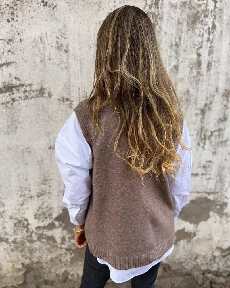 Eadlin | Women’s Classic Knitted Sweater Vest with V-Neck