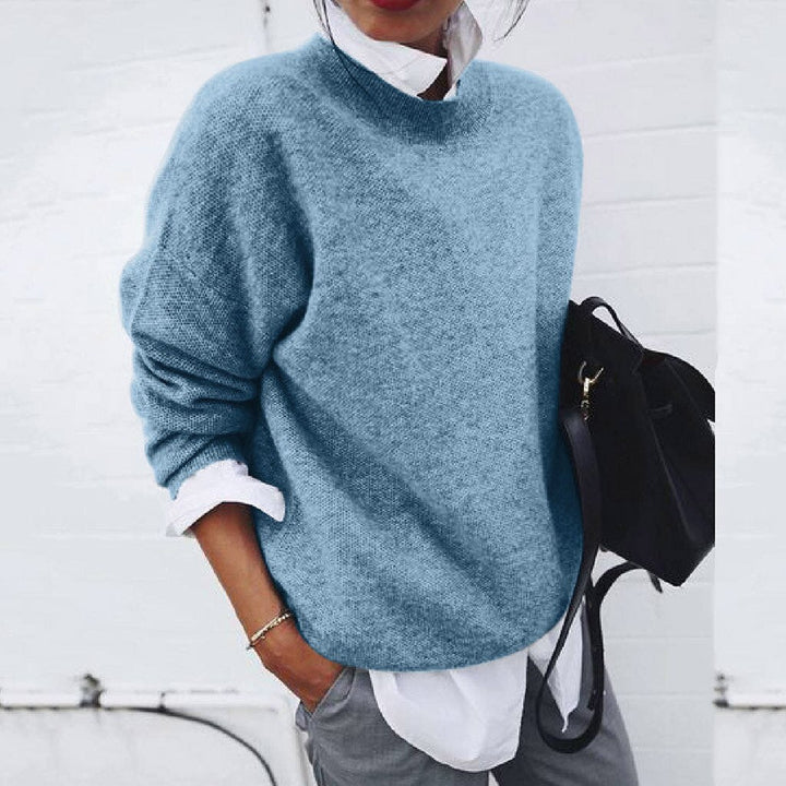 Martha | Women’s Solid Colour Round Neck Knitted Sweater