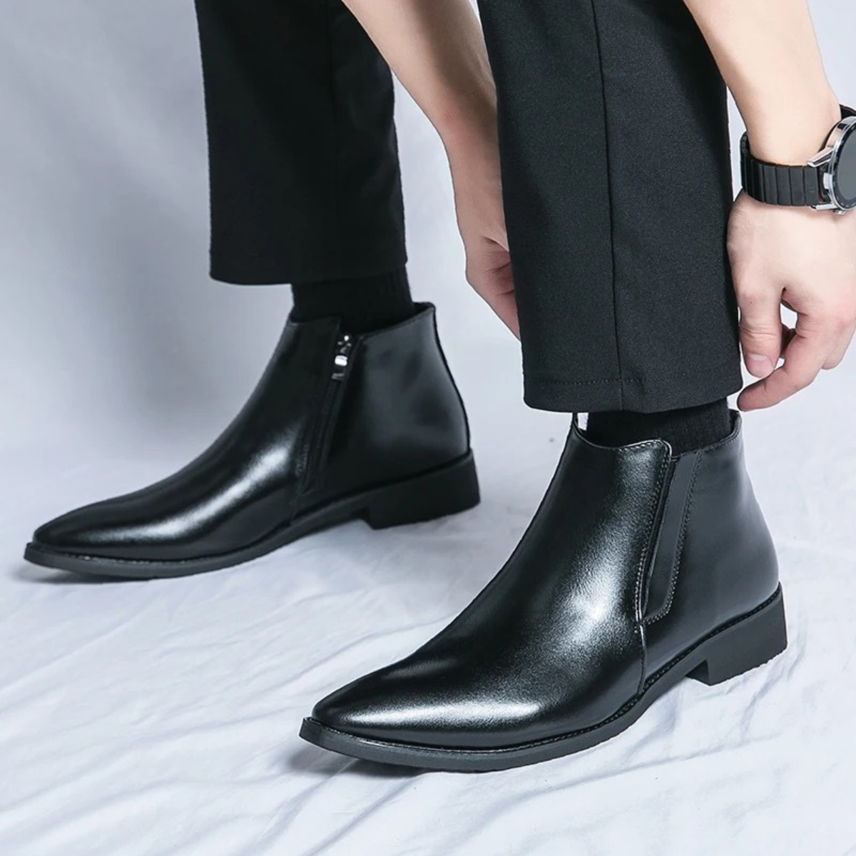 The Panarea Men’s Classic Leather Chelsea Slip On Boots