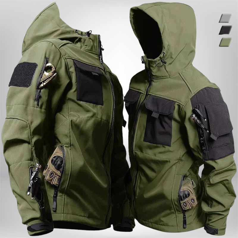 Grayson | Men’s Windproof Hooded Tactical Outdoor Jacket with Multiple Pockets