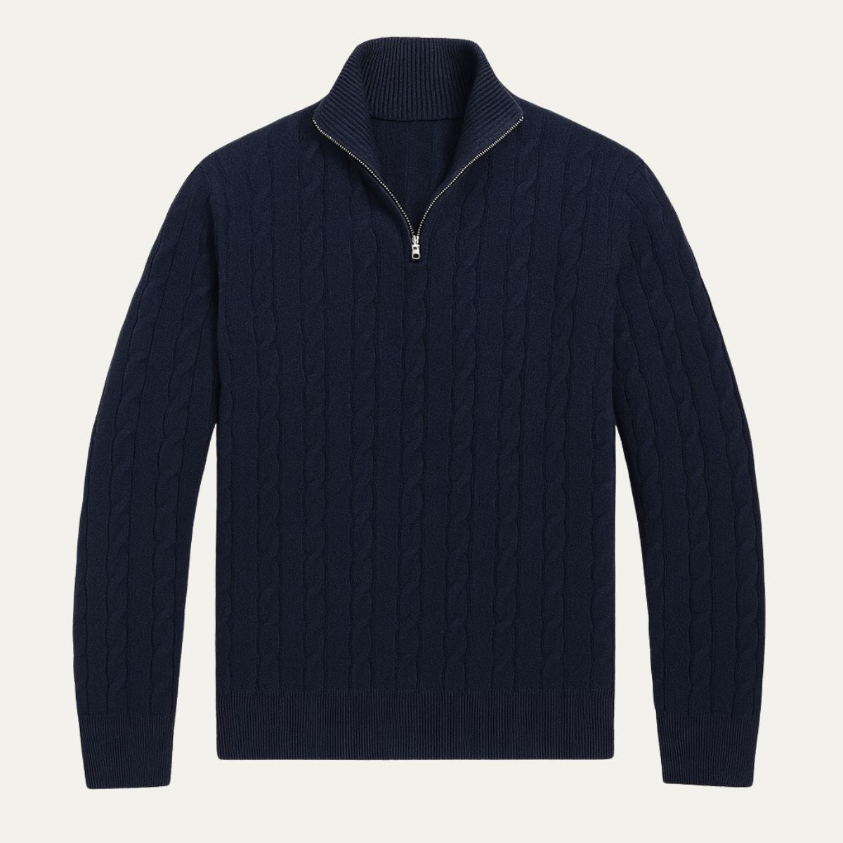 The St. Moritz Cable Knit Zipper Jumper for Men - Old Money Style