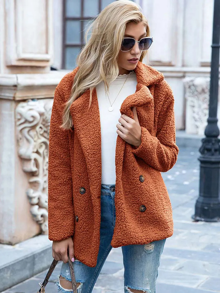 Halira | Women's Stylish Teddy Plush Coat with Pockets – Luxurious Warmth and Elegance