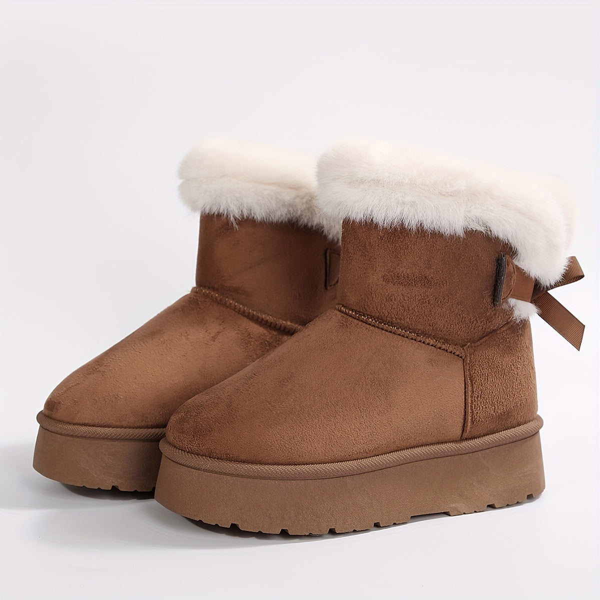 Adina | Women's Winter Boots with Thick Sole and Bow Detail – Warm Insulated Snow Boots