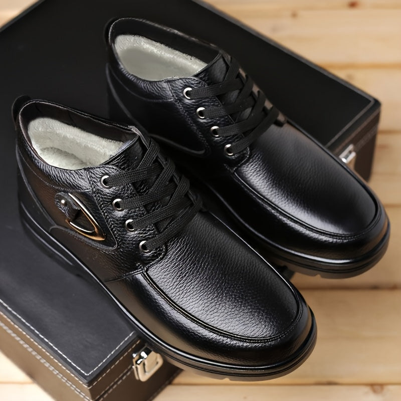 Arvion | Men’s Winter Business Boots with Warm Padded Lining & High-Top Lace-Up Design