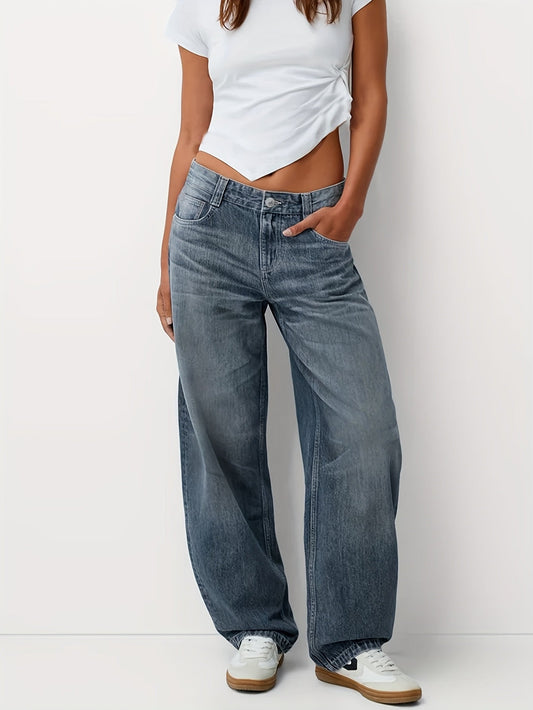 Samantha | Women’s Baggy Jeans Loose Fit with Wide Straight Leg