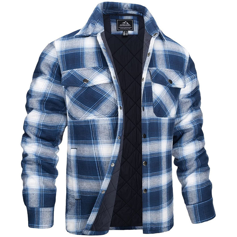 Claust | Men's Quilted Checkered Flannel Jacket with Chest Pockets