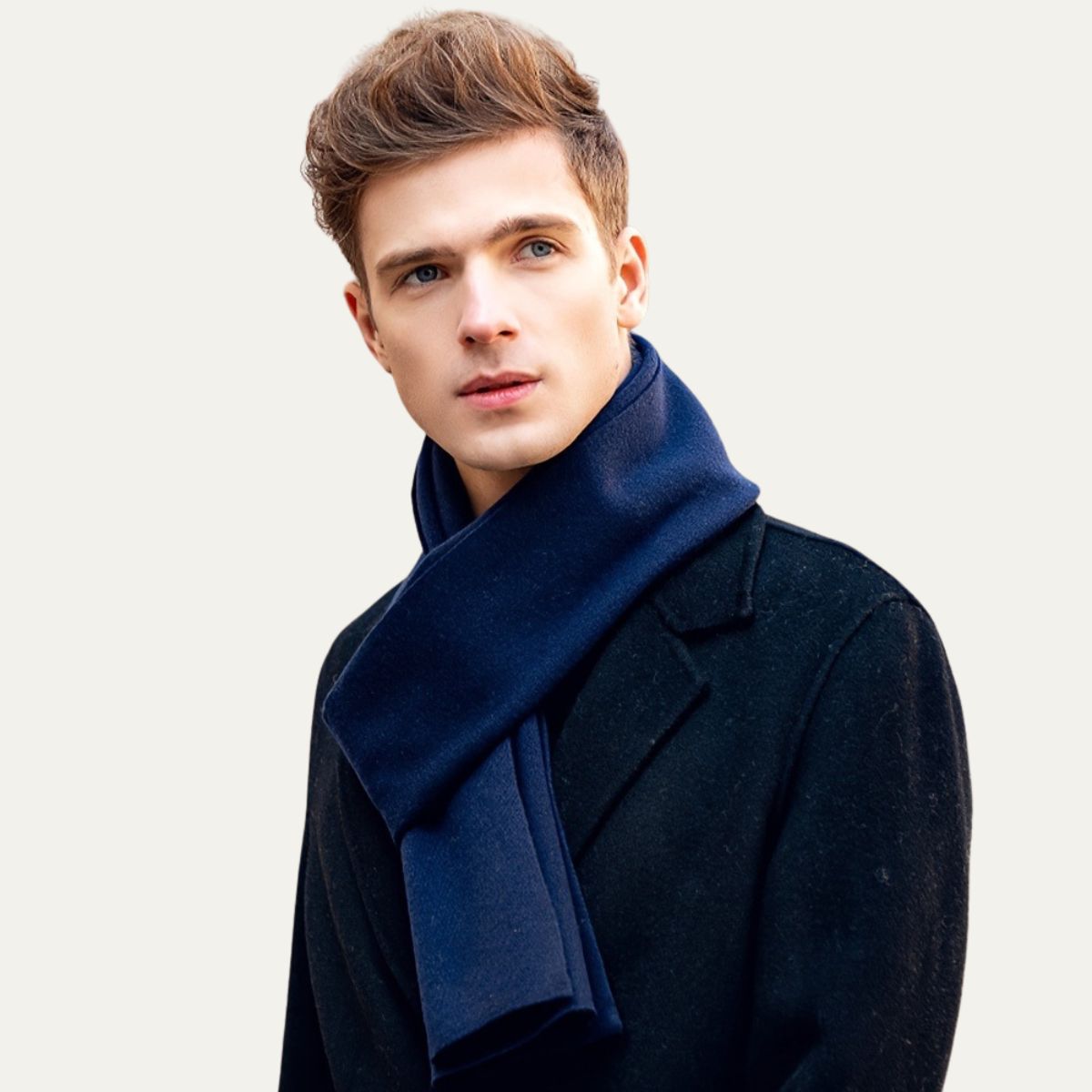 The Montmartre Cashmere Merino Scarf for Men - Navy Blue