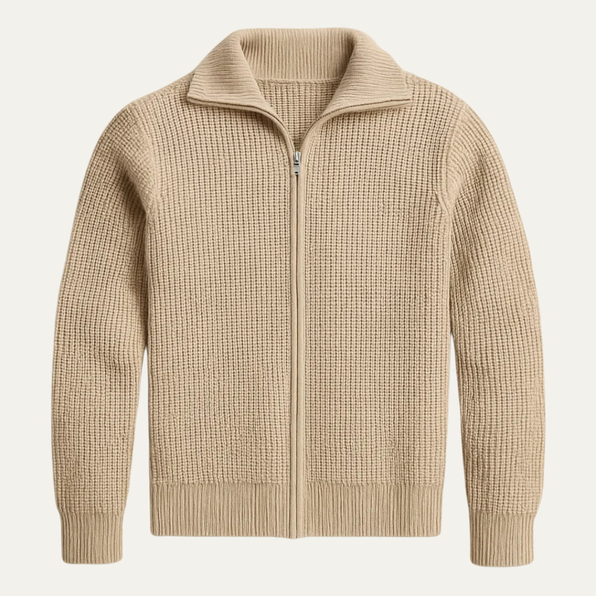 The Weymouth Men&#39;s Trendy Chunky Knit Full Zip Jumper