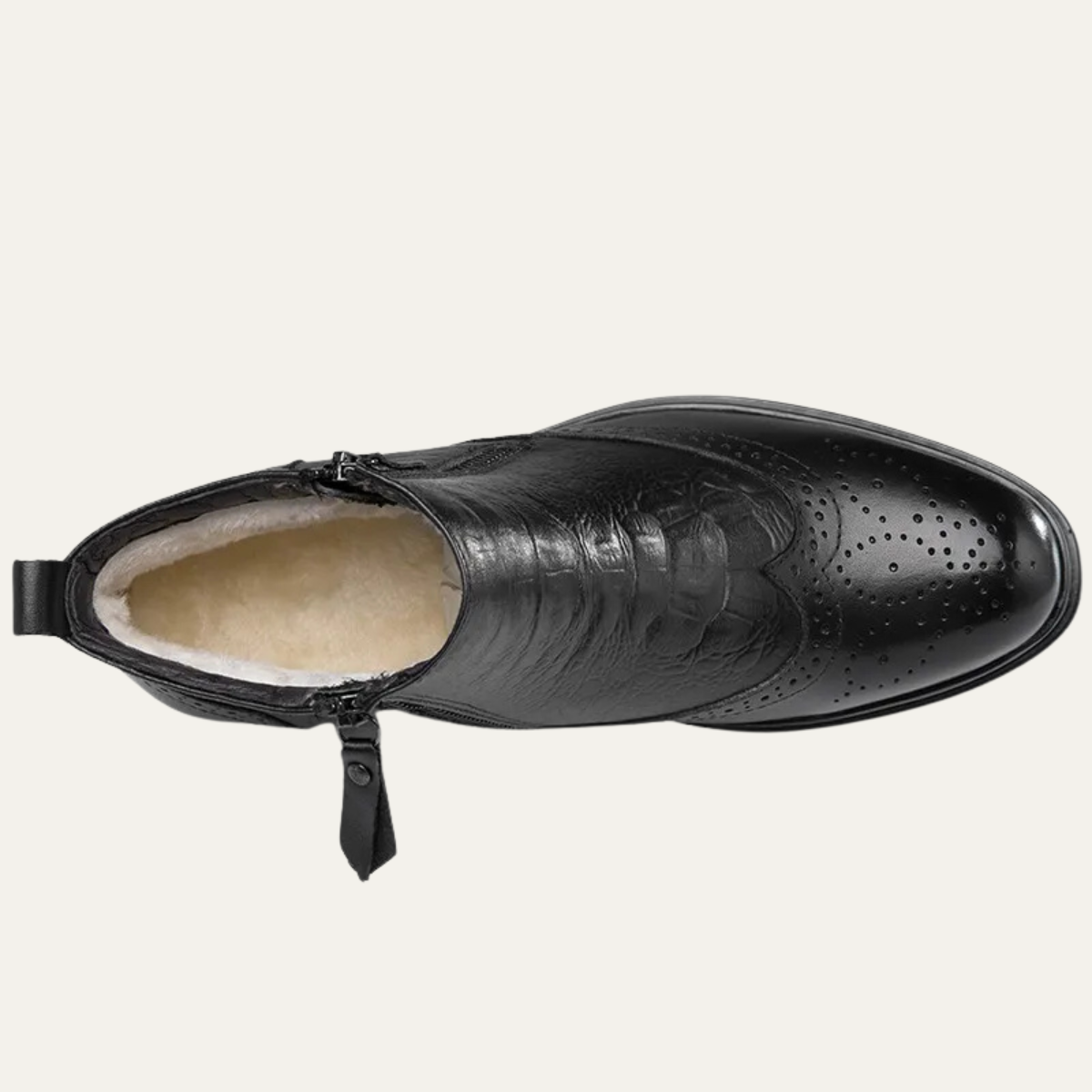 The Westminster Men’s Plush Lined Zip Up Leather Winter Ankle Boots