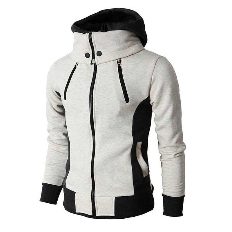 Echo | Men's Two-Tone Hoodie Jacket with Stand-Up Collar and Four Zipper Pockets – Stylish, Comfortable, and Practical