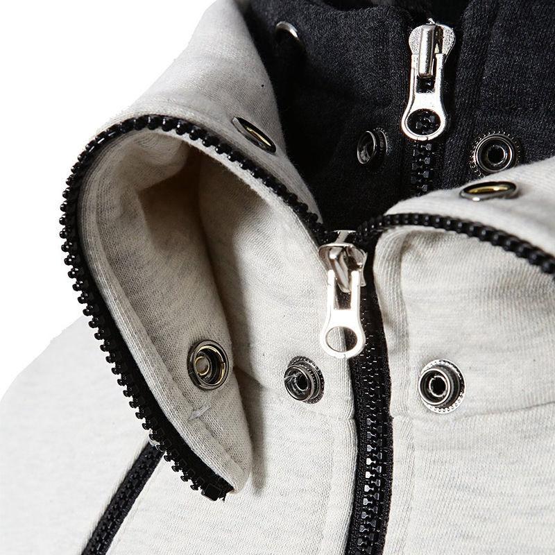 Echo | Men's Two-Tone Hoodie Jacket with Stand-Up Collar and Four Zipper Pockets – Stylish, Comfortable, and Practical