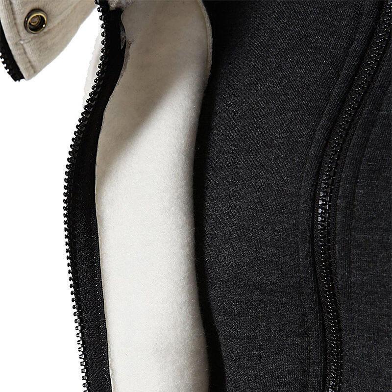 Echo | Men's Two-Tone Hoodie Jacket with Stand-Up Collar and Four Zipper Pockets – Stylish, Comfortable, and Practical