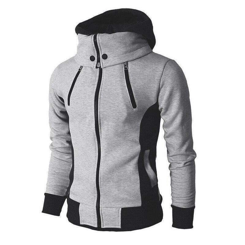 Echo | Men's Two-Tone Hoodie Jacket with Stand-Up Collar and Four Zipper Pockets – Stylish, Comfortable, and Practical