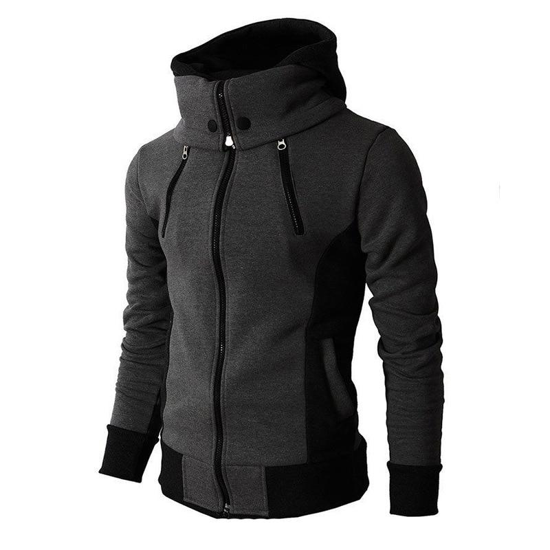 Echo | Men's Two-Tone Hoodie Jacket with Stand-Up Collar and Four Zipper Pockets – Stylish, Comfortable, and Practical