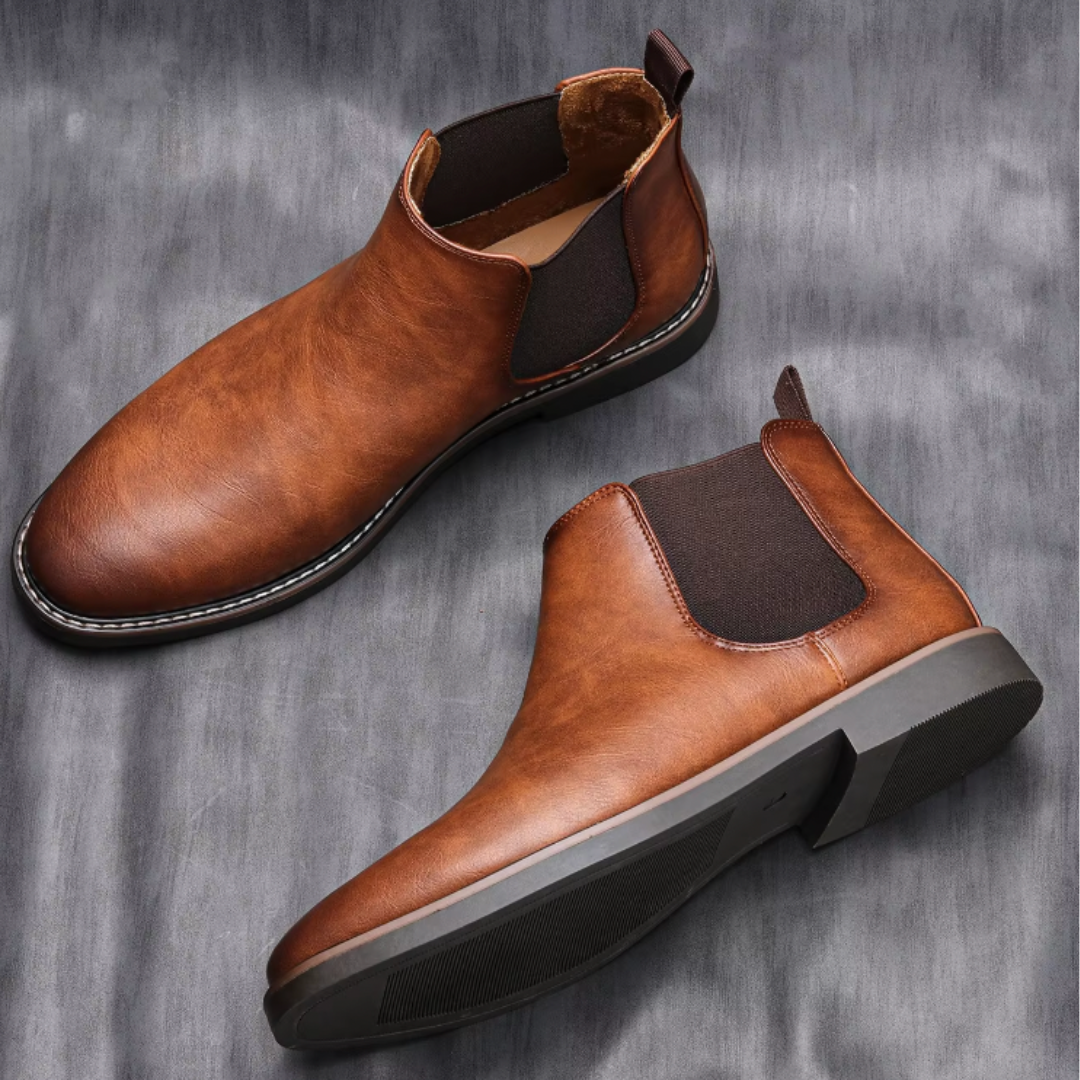 Leond | Men's Vintage Chelsea Boots – Robust and Stylish Casual Business Boots with Elastic Inserts