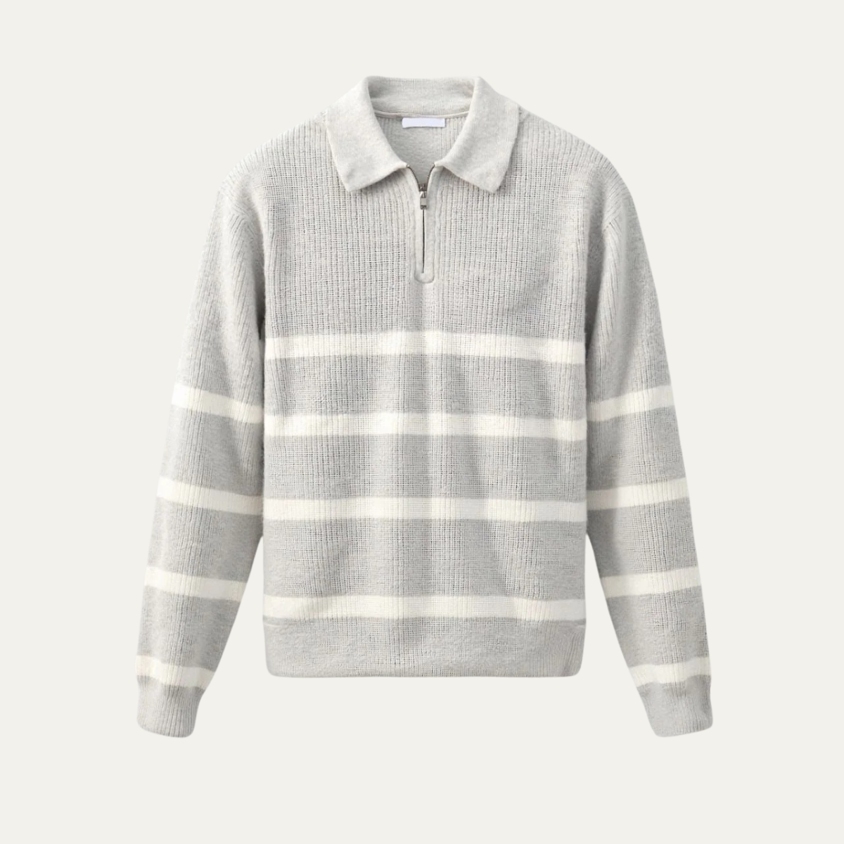 The Woodstock Men&#39;s Half Zip Striped Knit Jumper