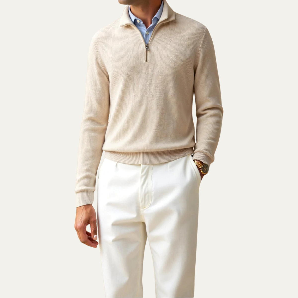 The Berkhamsted Men's Half Zip Lightweight Knit Jumper