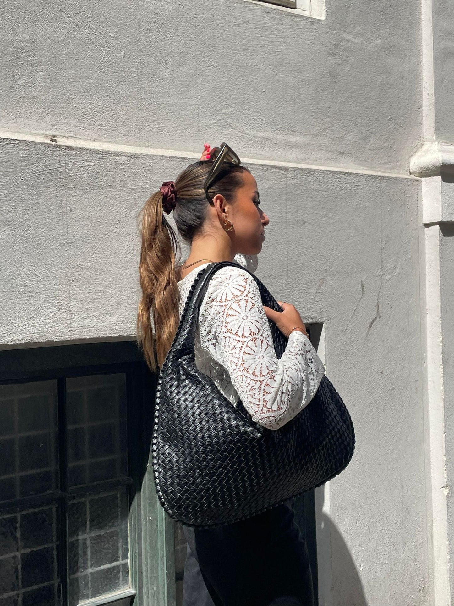 Quinlan | Women's Large Woven Faux Leather Hobo Shoulder Bag – Elegant & Spacious
