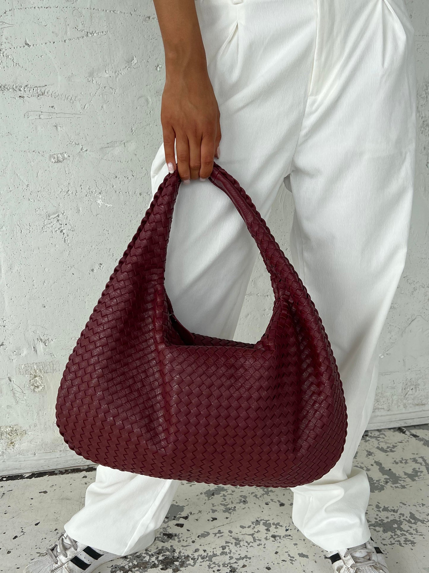Quinlan | Women's Large Woven Faux Leather Hobo Shoulder Bag – Elegant & Spacious