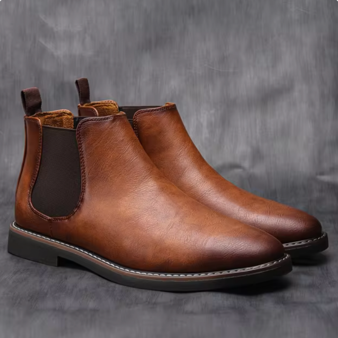 Leond | Men's Vintage Chelsea Boots – Robust and Stylish Casual Business Boots with Elastic Inserts