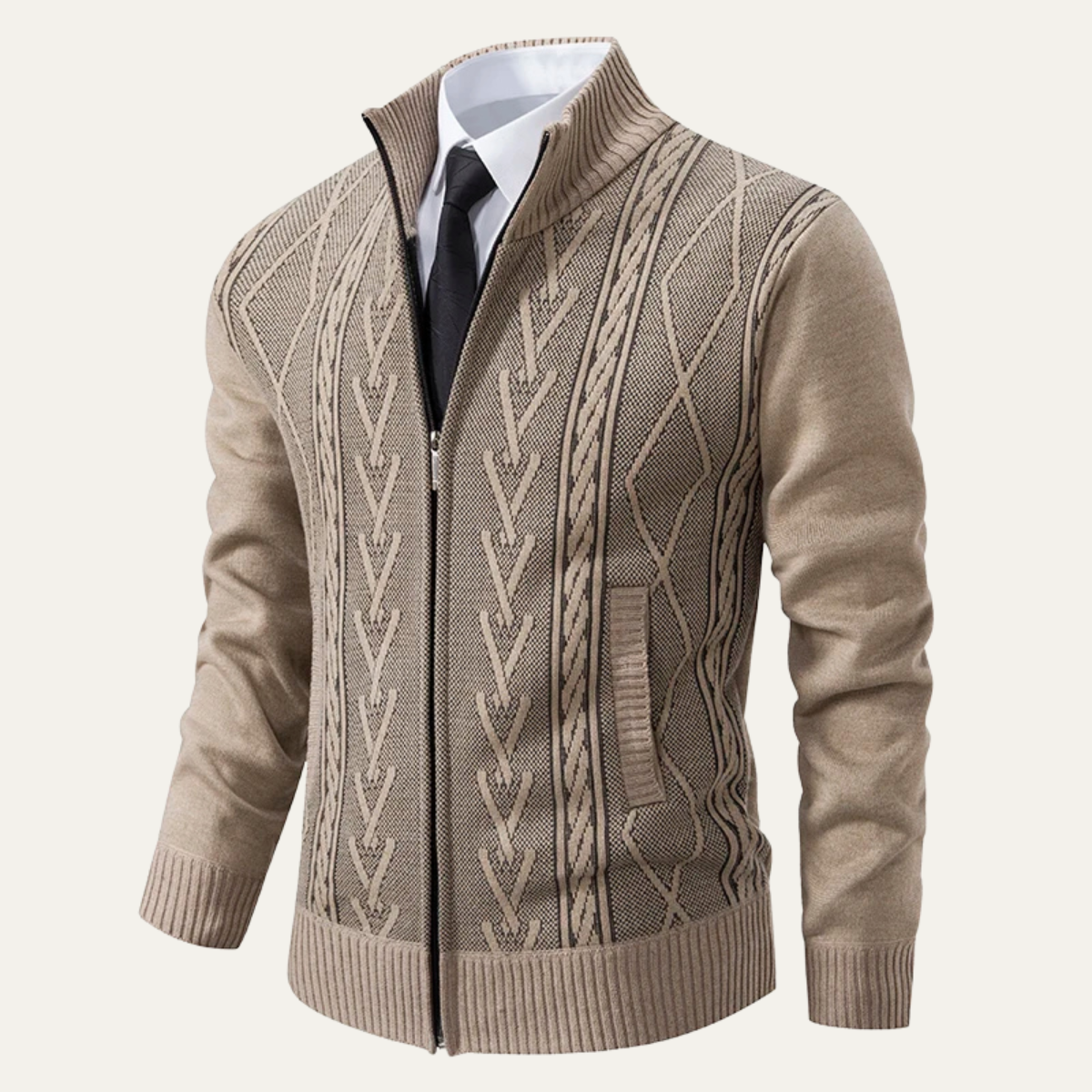The Dorsoduro Men’s Winter Knitted Zip Up Nordic Cardigan