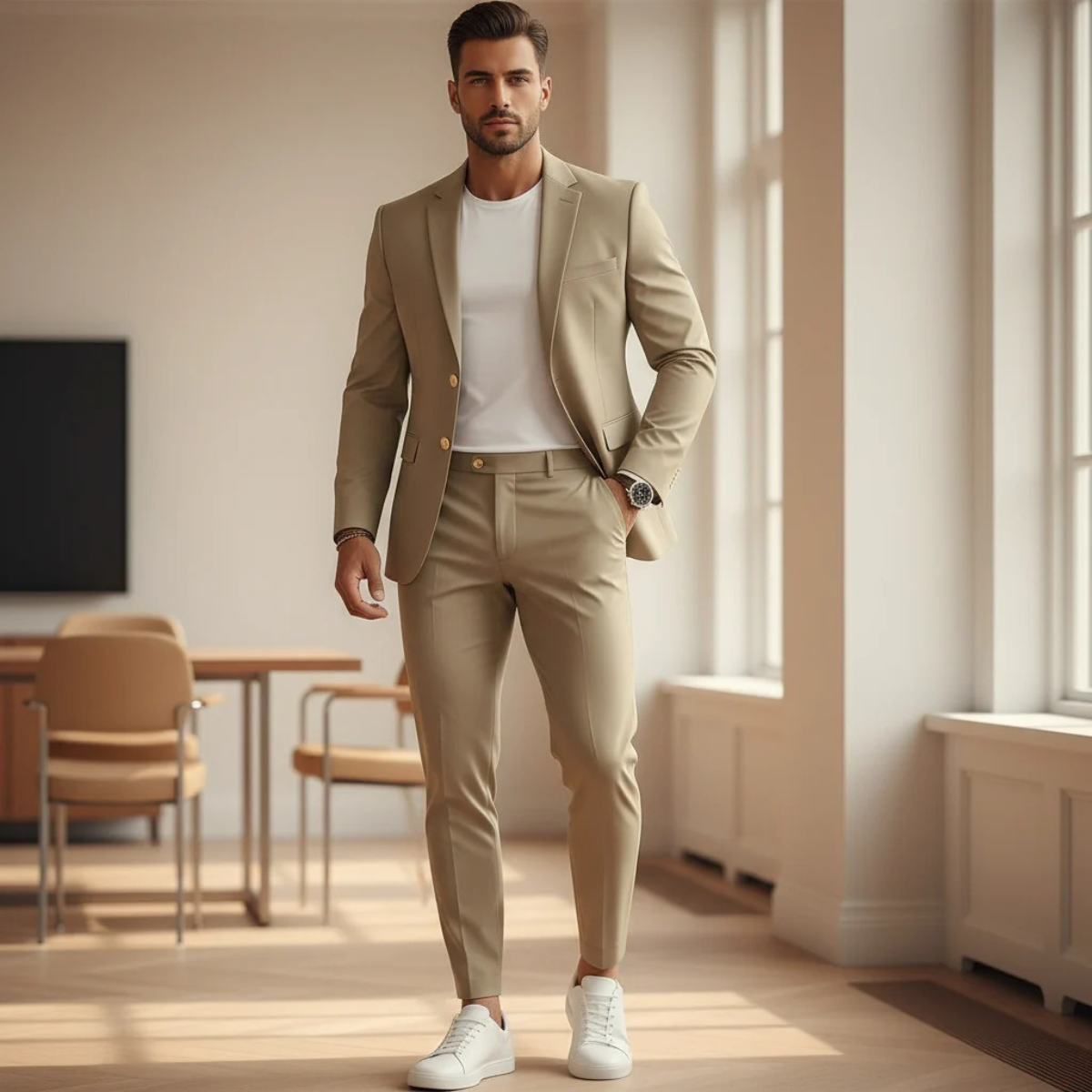 The Brookfield Men’s Slim Fit Suit Set – Modern Blazer and Pants Elegant Set