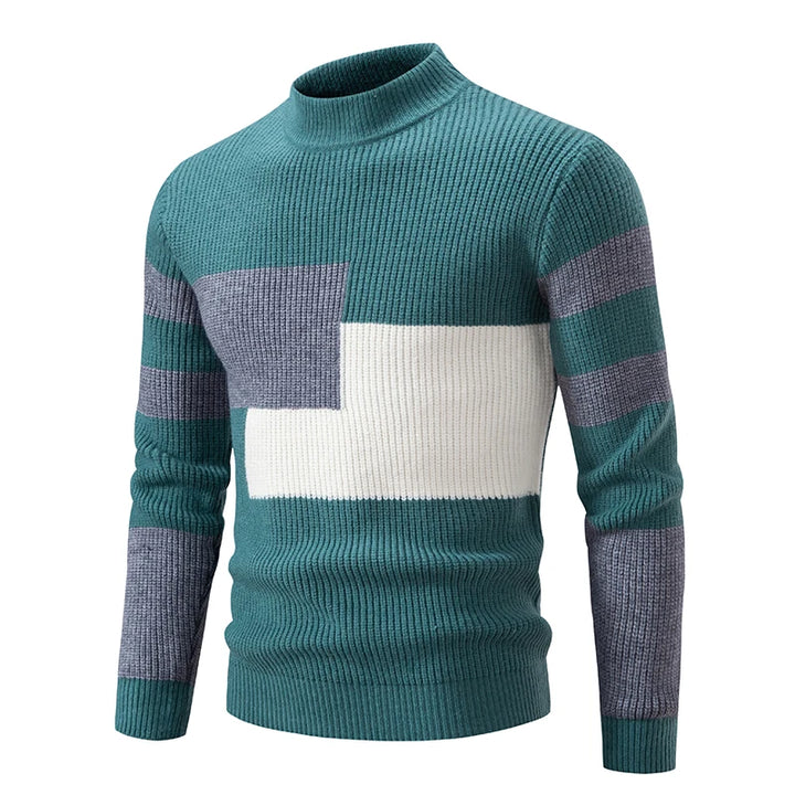 Grant | Men's Colour-Block Knit Jumper with High Collar