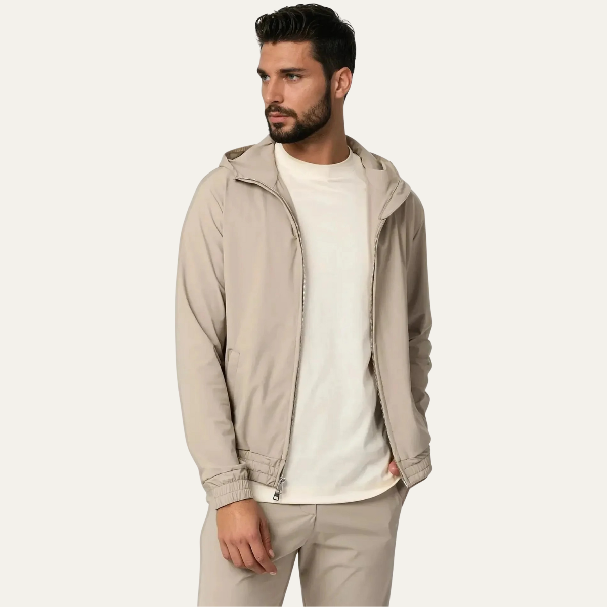 The Champagne Beige Luxury Men’s Modern Co Ord Lounge Wear Set
