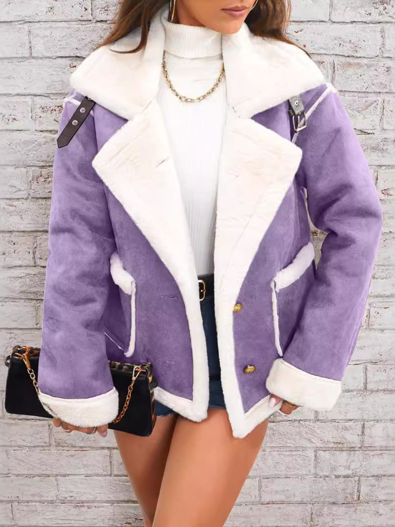 Elidwyn | Women's Cotton Jacket with Soft Fleece Lining and Lapel Collars
